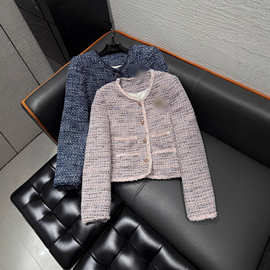 2025冬季新款时尚精致优雅气质俏皮甜酷柔软香风粗花呢百搭羽绒服