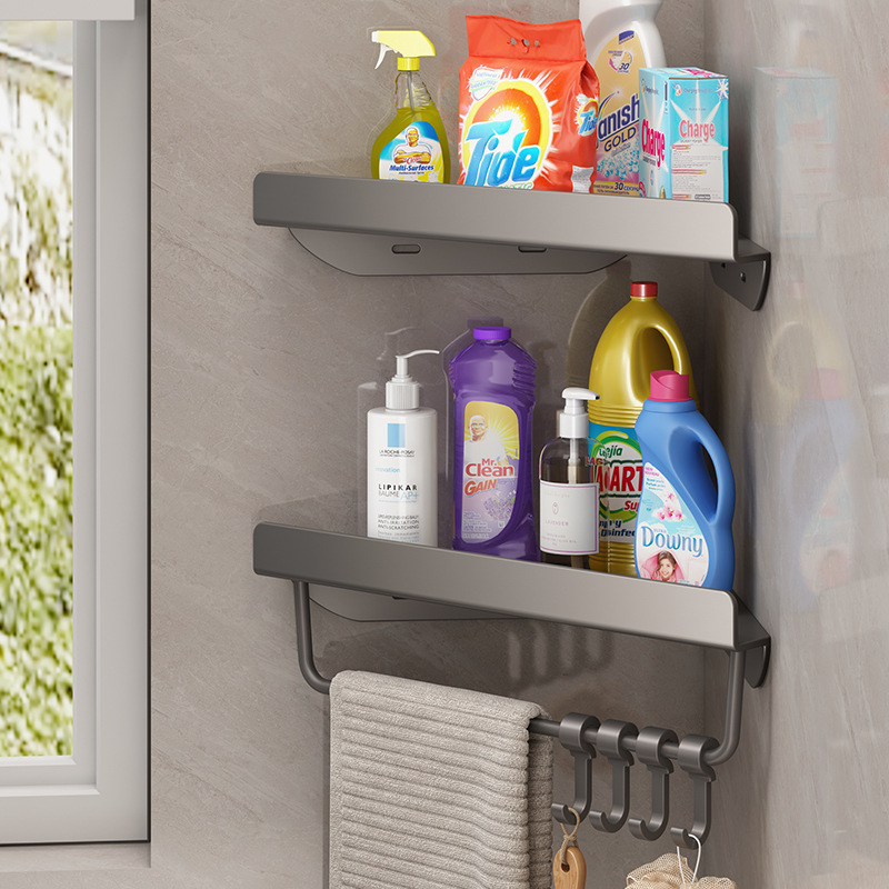 Toilet storage rack punch-free toilet storage rack wall storage corner basket punch-free bathroom corner storage rack