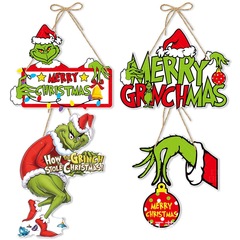 新しい国境を越えた新製品クリスマス装飾品グリーン奇門掛クリスマス緑毛怪grinch門掛チケット