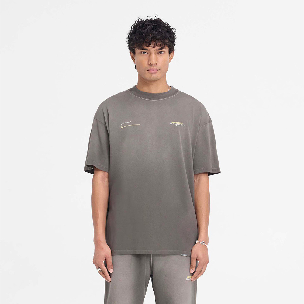 Representa letras de colores, lema, estampado, spray, caballo, viejo, retro, hombres y mujeres, camiseta casual suelta de manga corta