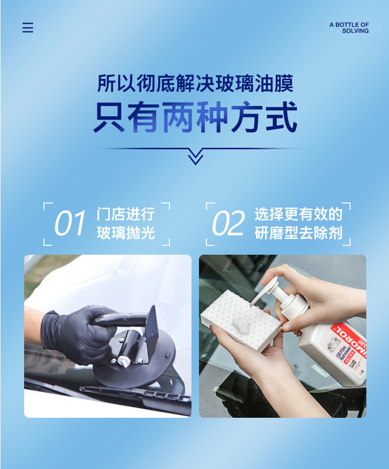 Car oil film glass cleaning emulsion window cleaning agent plastic glass universal removal chattering fast hand a generation of hair