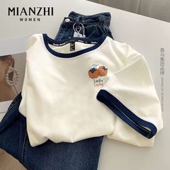 森馬グループ傘下の綿製美式女性tシャツ半袖綿綿の肩が痩せている上着の夏のtシャツ