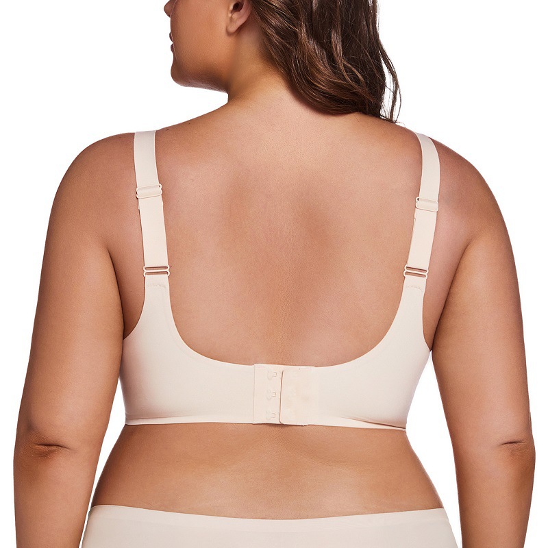 Soutien-gorge ChicShe sans coutures, anti-affaissement, froncé et ajustable sur les côtés, collection grandes tailles, minimisant la poitrine, idéal pour le sport et les femmes minces_voghion.com