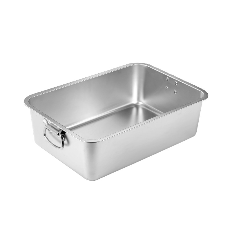 304 acero inoxidable con mango cuenca cuadrada bandeja cuadrada cu