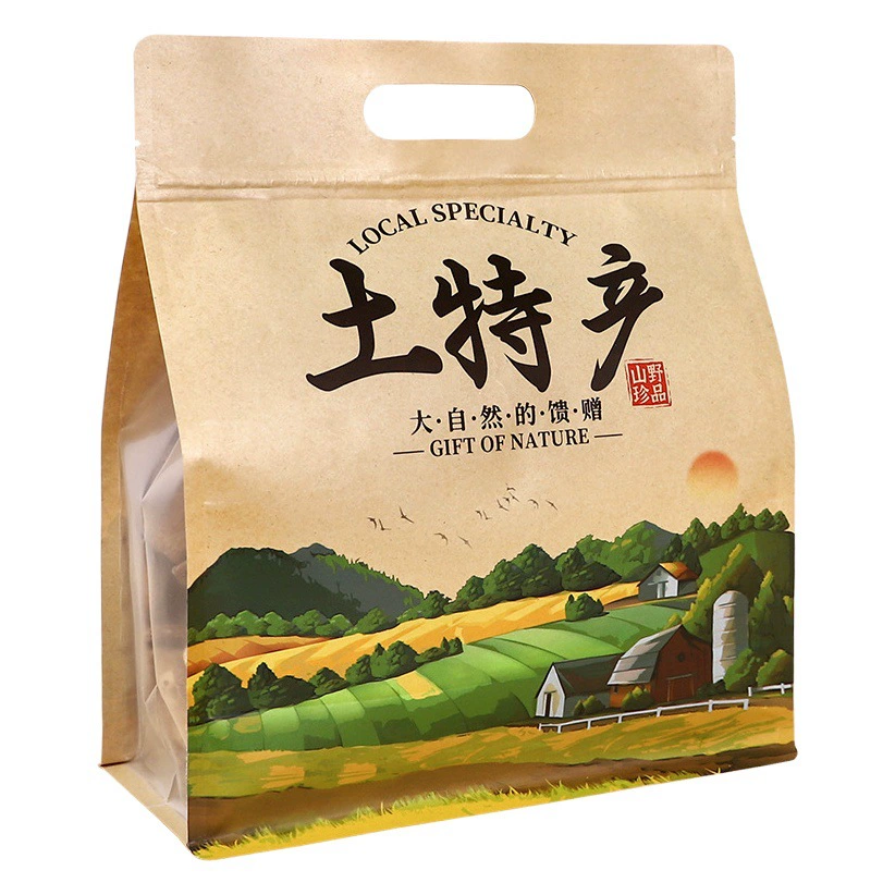 Сумка для упаковки грибов Крафт-бумага Северо-Восточная сумка для специальных Галантерея Утолщенная сельскохозяйственная продукция Самоуплотняющаяся Герметичная сумка для черного гриба