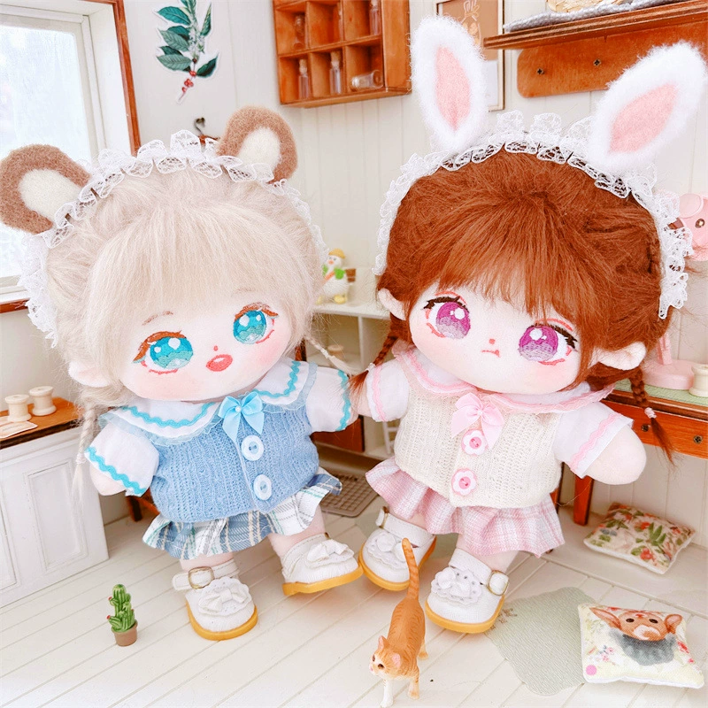 Cotton doll, knitted uniform, set, 20cm, children's clothing