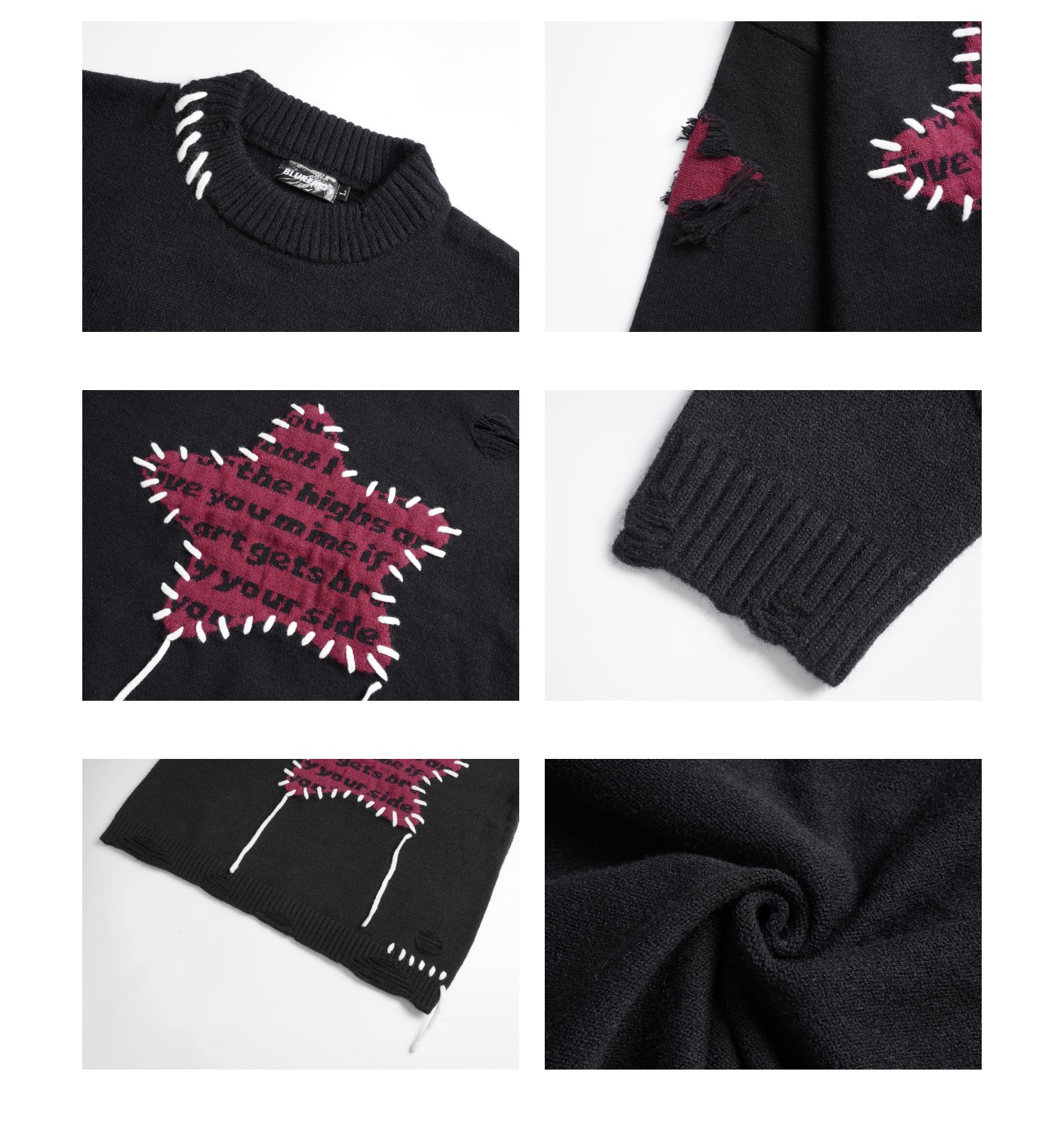 Maglione uomo in maglia stile streetwear con dettagli stella_voghion.com