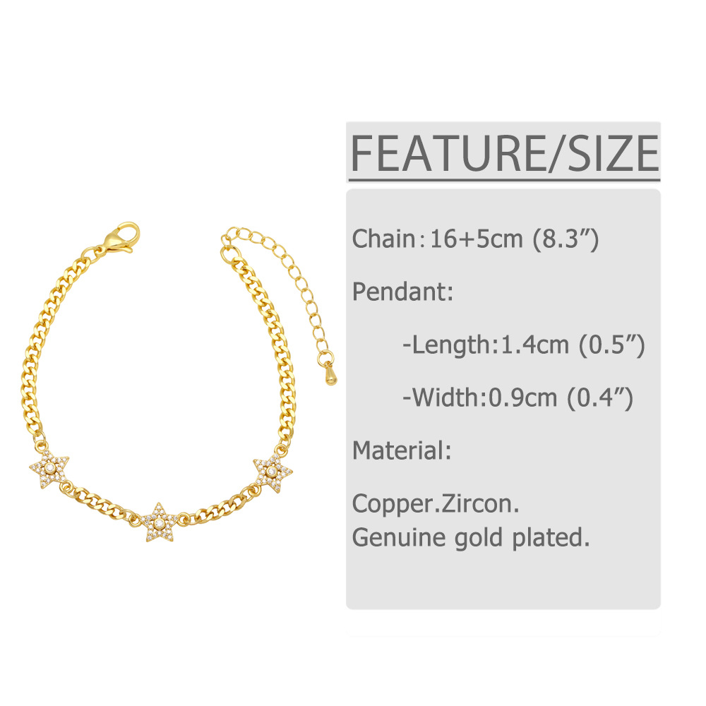 Fashion Copper XINGX Bracelet Daily Splicing Zircon Copper Bracelets