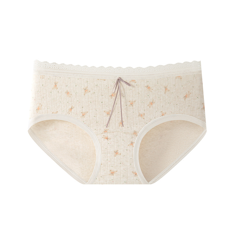 Una categoría de ropa interior de algodón puro entrepierna antibacteriana entrepierna de algodón entrepierna larga cintura media transpirable niña 2025 nueva ropa interior dulce para mujer image 9