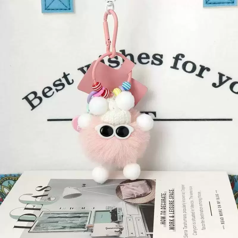 Small plush doll, keychain, cartoon backpack accessory, pendant, Birthday gift