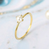 Ring from pearl, accessory, European style, simple and elegant design, wholesale