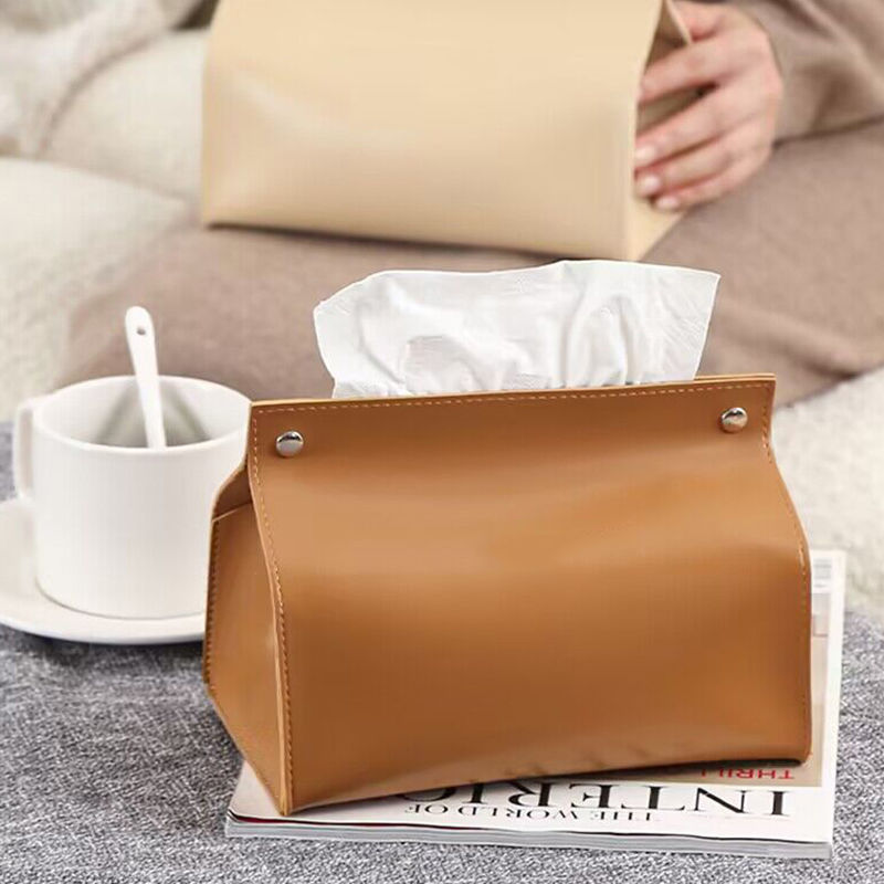 Cross-Border Tissue Box Ins Style Living Room Instrument Nordic Home Coffee Table Bedroom Car Desktop Leather Tissue Box