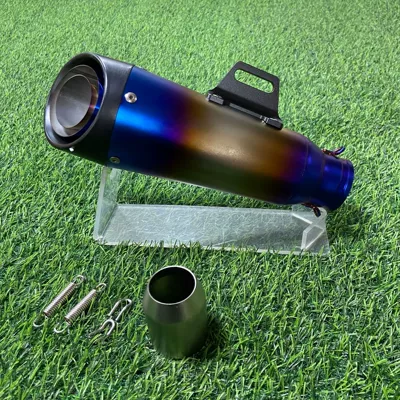Motorcycle exhaust pipe – 450SR 250RR - three-layers-of-half-blue-blackhead-blue-tail-51mm