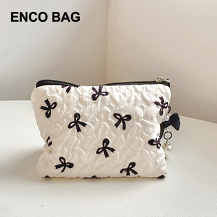 Cross-Border Popular Bow Cosmetic Bag Niche Design Cosmetics Bag High-Value Ins Cute Cosmetic Bag High-End