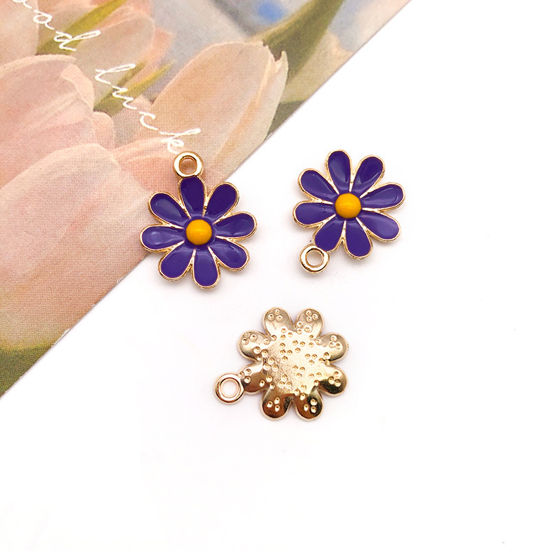 1つのドリップオイルの小さいデイジーの合金のペンダントのアクセサリの太陽の花のdiyのキーホルダーのイヤリングのネックレスのペンダント|undefined