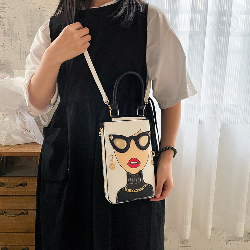345g Weight Cotton Lining Material Sewing Thread Fashion Element Zipper Closure Type Single Shoulder Strap Strap Type Crossbody Bag Bags Type Casual, Shopping Occasion Pu Leather Material Human Pattern All Seasons Season Women's Gender Streetwear Style Square Shape Medium Size Women's Medium Pu Leather Human Streetwear Sewing Thread Square Zipper Crossbody Bag 100
