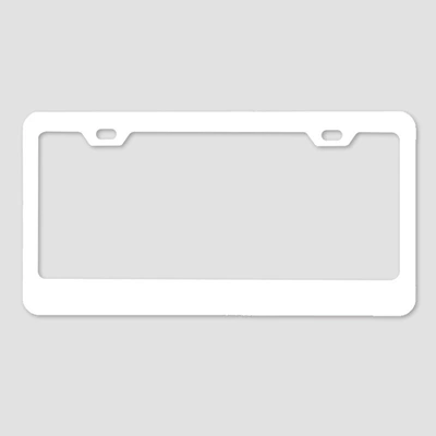 License plate holder/license plate holder: Alloy American License Plate Frame License - square-hole-rounded-corners-aluminum-spray-white