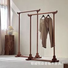 中式老榆木衣帽架家用客厅挂衣架卧室落地式衣架榆木家具鞋架