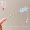 2# Blue peach blossom hairpin