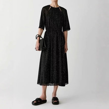 IC小禾女装2025春夏新款原厂京都印染18姆米双绉真丝连衣裙