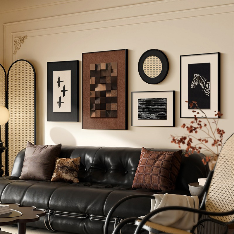 Abstract Decorative Painting for Living Room, Minimalist Sofa Background Wall Art, American Retro Dining Room Combination Wall Art, Hotel Soft Decoration Abstract Decorative Painting for Living Room, Minimalist Sofa Background Wall Art, American Retro Dining Room Combination Wall Art, Hotel Soft Decoration