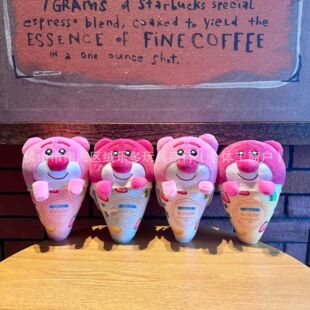 Japanese Style Cartoon Cone Strawberry Bear Plush Toy Ice Cream Strawberry Bear Red Teddy Bear Doll Clip Machine