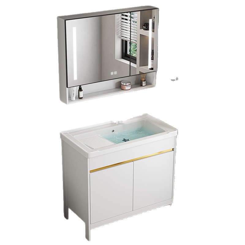 gabinete de baño tipo piso lavabo balcón lavabo gabinete combinado espacio de aluminio lavabo lavabo con tabla de fricción