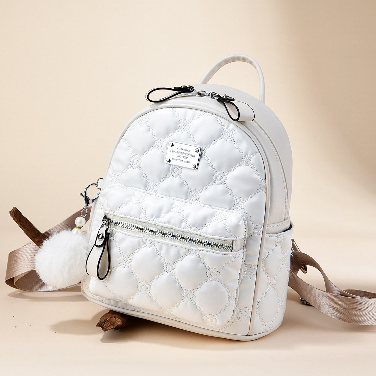 2026 nueva alta sensación de diamante mochila mochila de estilo suave mujer mochila de bordado de gran capacidad mochila de viaje al por mayor