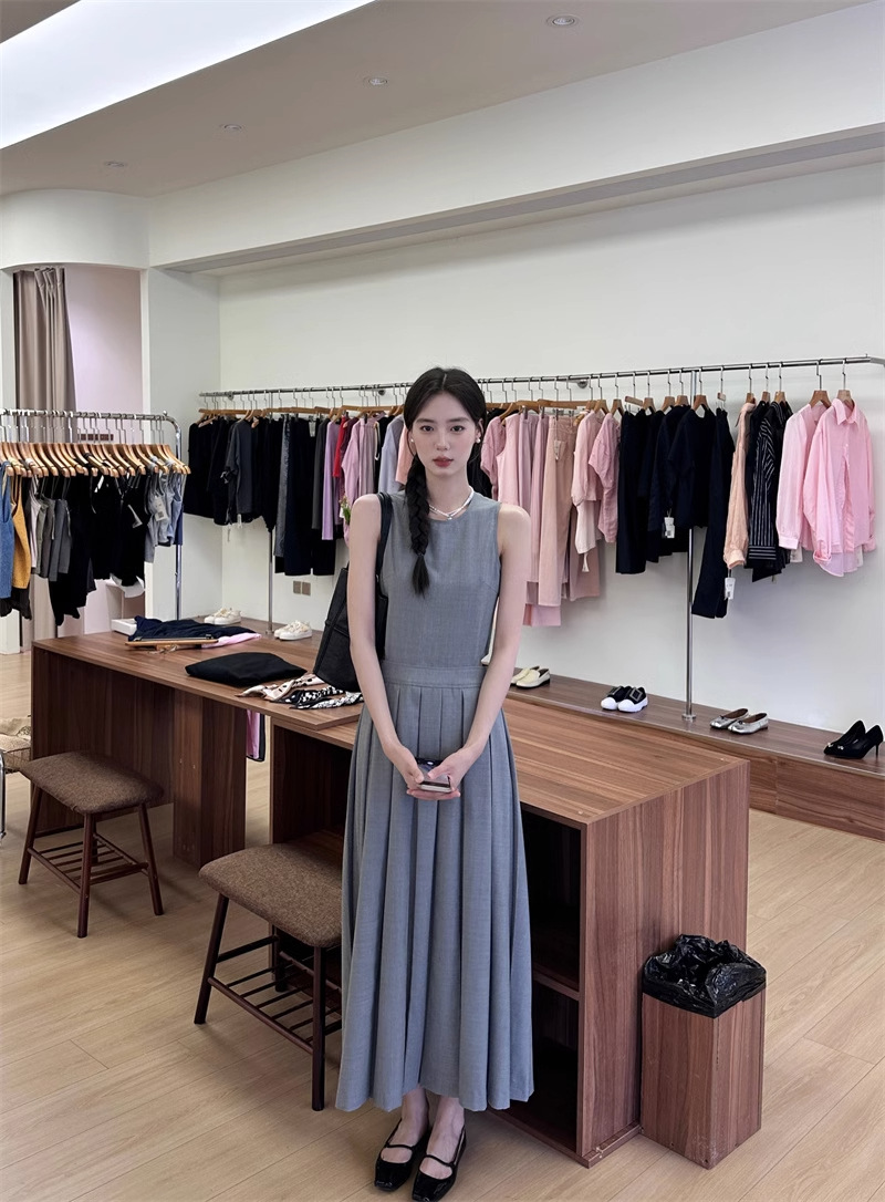 그레이 [여름/원피스/인기/코디/플러스사이즈/유니크/초미모/가벼운 럭셔리/올해/핫스타일/해변/콜드스타일/프렌치/황실스타일/절대