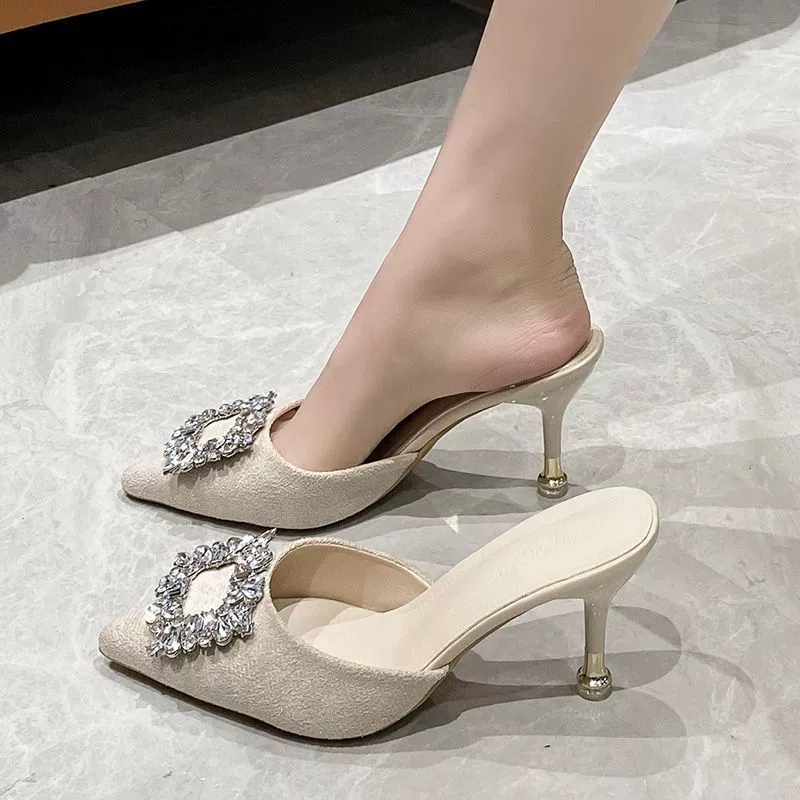 Размер 35-43. Большие женские сабо с открытым носком и французскими стразами. Размер 41. Сандалии на тонком каблуке. Сабо на высоком каблуке. Размер 42.