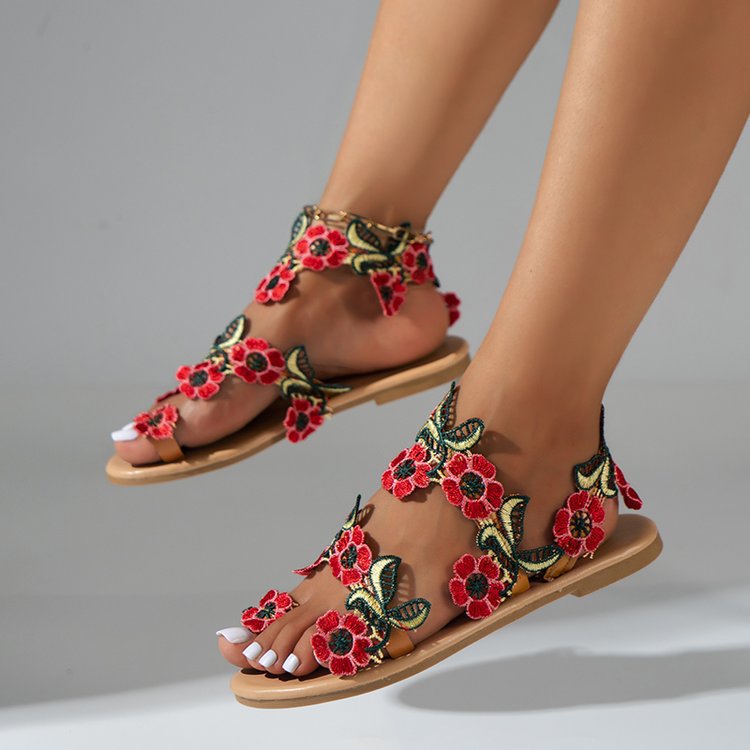 Mujeres Casual Flor Punta Redonda Sandalias De Playa display picture 6