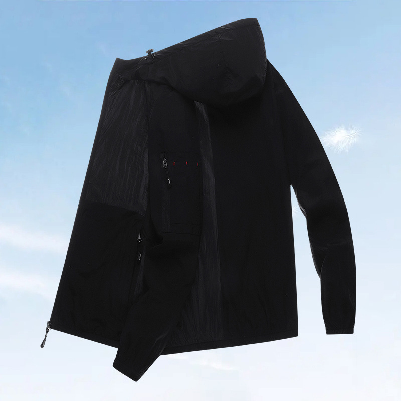 2024 moda nueva chaqueta de protección solar para hombres chaqueta delgada de verano deportivo al aire libre transpirable anti-UV chaqueta de piel puede comprimir la marca