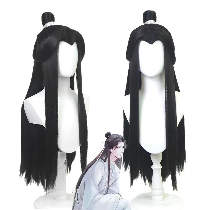 Heavenly Blessing Xie Lian cos Wig Huacheng Prince Yue Shen Qing Xuan Movie Ancient Costage Antique Black Long Straight Hair