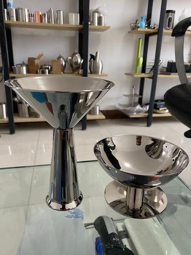 Thickened 304 stainless steel ice cream bowl dessert bowl fruit bowl ice cream cocktail cup creative high-legged cocktail cup