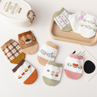 Half Palm socks summer thin cartoon cute women's ankle socks breathable sweat-absorbent casual socks wholesale manufacturers