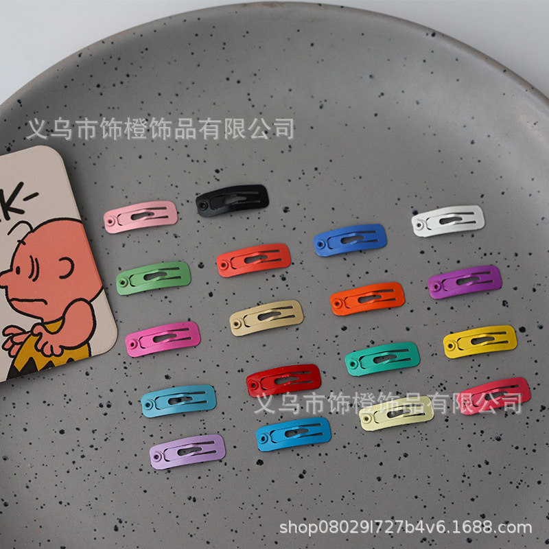 Korean BJD color handmade diy hand-made hairpin doll pet hairpin 2cm paint mini rectangular BB clip