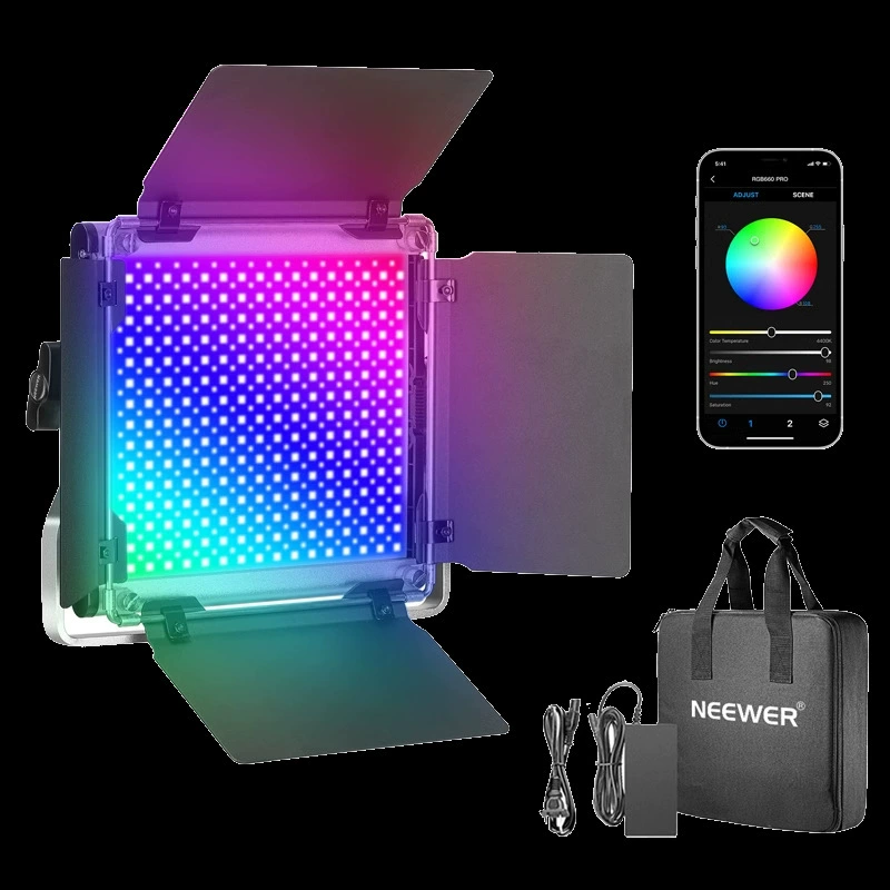 NEEWER/纽尔 660PRO полноцветный RGB фотосветильник LED заполняющий свет для фото/видео, постоянная яркость, панельный свет для стриминга