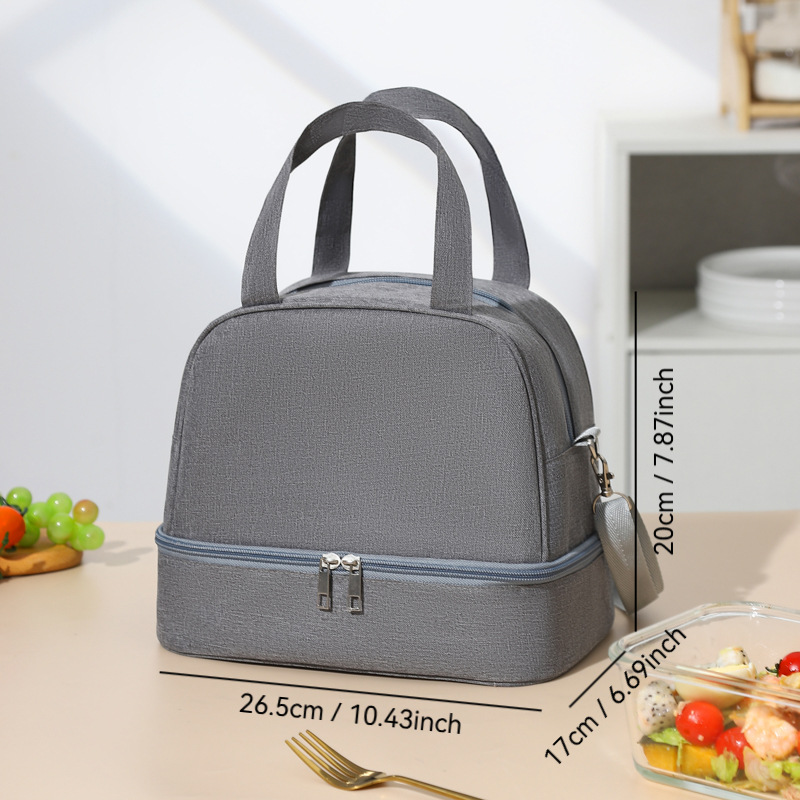 Bolsa de almuerzo de commuerzo de viaje, bolsa de aluminio grande, bolsa de almuerzo gruesa, bolsa de almuerzo, bolsa de almuerzo, bolsa de mano