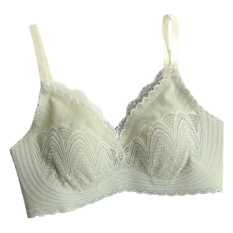 Orejas de conejo sujetador ultrafino inalámbrico sexy encaje pecho grande ropa interior pequeña ropa interior traje sujetador de verano para mujer