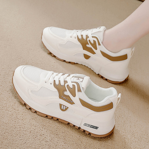 Cross-border brand deformed web face women's versatile 2025 spring running thick-soled anti-slip fashionable casual shoes for women