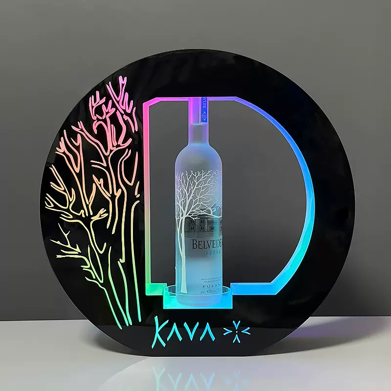 酒吧KTV发光酒座名仕洋酒香槟底座幻彩光LED激光酒架XO黑桃A酒托
