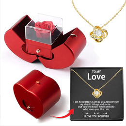 four-leaf clover necklace hollow light luxury niche Mother's Day gift collarbone chain box set