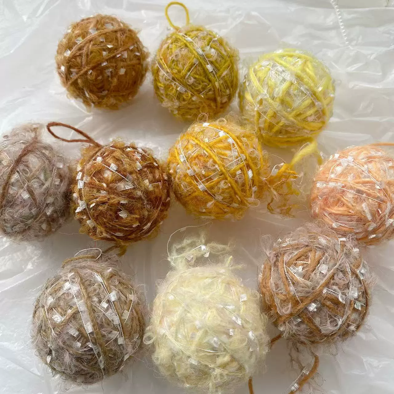 2025 4/5/6 centimeters yarn ball foam ball Christmas decorative bouquet winding ball window display hanging ornament