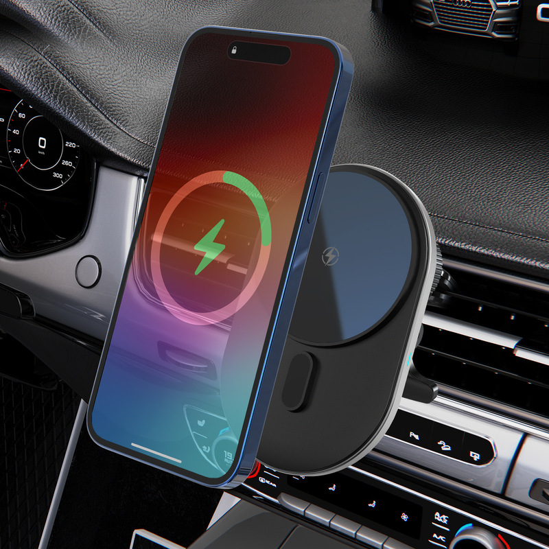 新しい QI2 オーバルワイヤレス充電器 magsafe 車ワイヤレス充電器 15 ワット磁気ホルダーワイヤレス充電工場|undefined