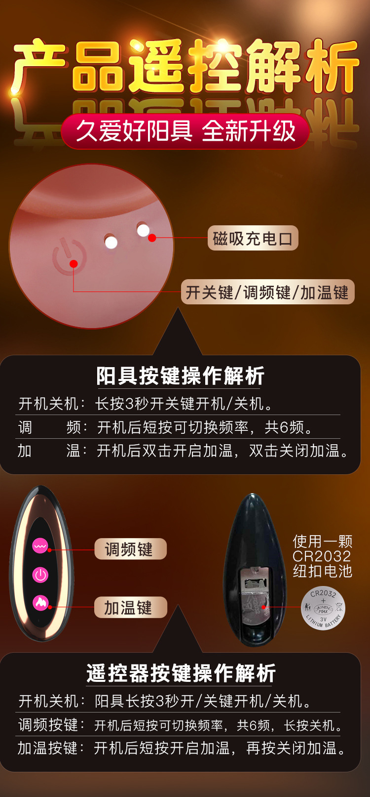 Jiuai Liquid Silicone Realistic Dildo with Electric Tongue Licking for Adult Women — detail image 17