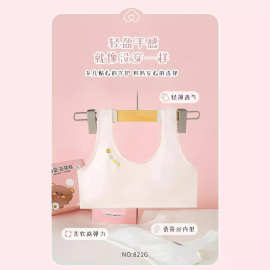裸氨莫代尔二阶段女童背心发育期学生内衣文胸小女孩桑蚕丝固定杯