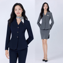 高端酒店前台接待工装珠宝店工作服职业西装套装女春秋气质美容院