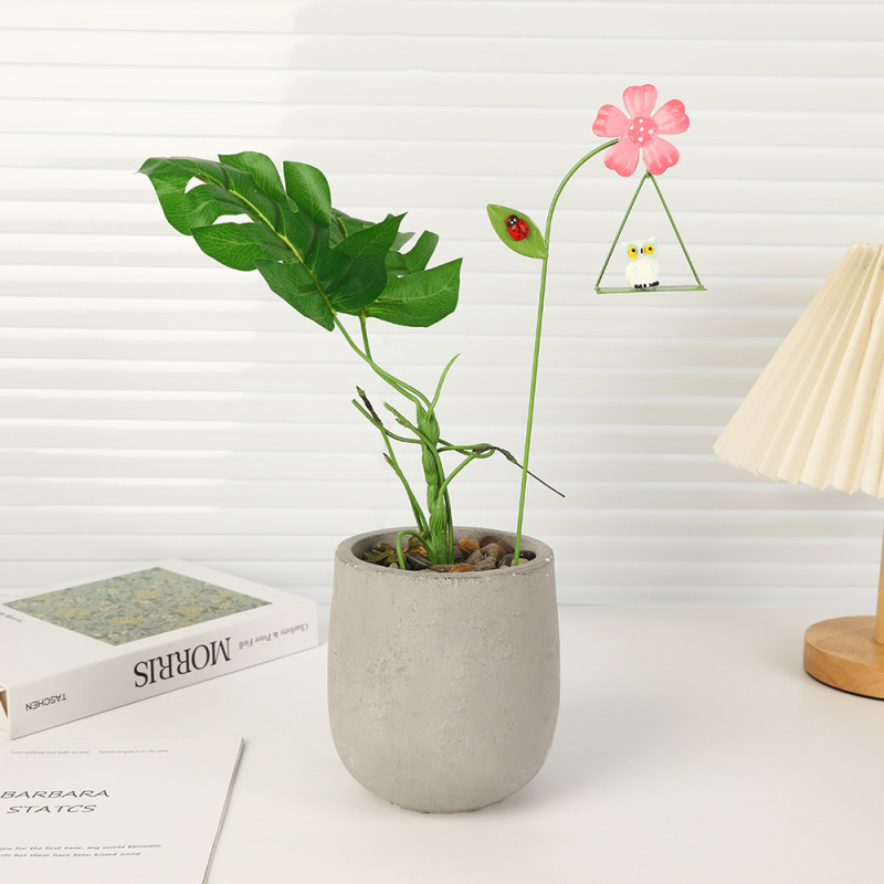クロスボーダー金属樹脂フラワーアレンジメント装飾品かわいい動物多肉植物植木鉢マイクロ風景ホーム植木鉢装飾|undefined