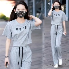 休闲运动套装女2025夏季新款韩版宽松显瘦时尚减龄短袖两件套女潮