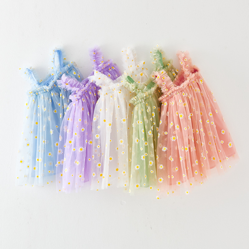 240g Weight Children's Dress Children's Clothing Type Knee-Length Dress Length Type Sleeveless Sleeve Length Mesh Dress Dresses Type Polyacrylonitrile Fiber Fabric Type High Waist Waist Line Casual, Daily Occasion U Neck Neckline Regular Fit Fit Type Printing Pattern Summer Season Girl'S Gender Princess Style Princess Printing Polyacrylonitrile Fiber Girls Dresses 无